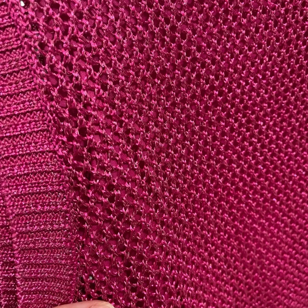 Women's Openwork Midi knit Tank Dress - A New Day Pink small NWT - Picture 6 of 6